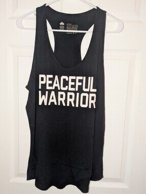 Peaceful Warrior Black Racerback Tank Top - Size Xl